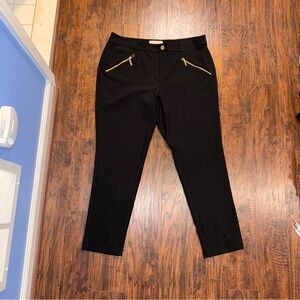 Michael Kors Black Pants with Gold zipper Accents size 14